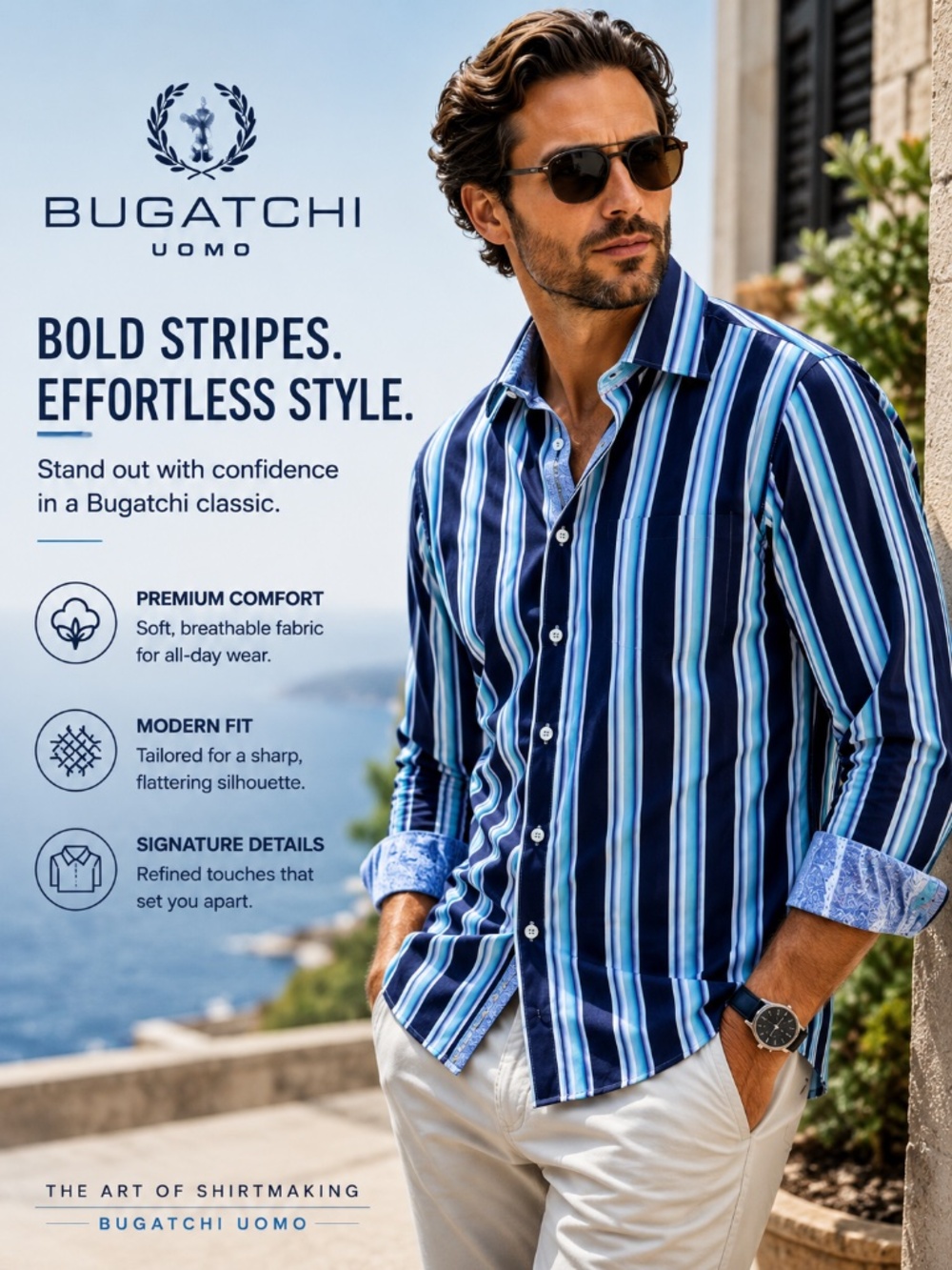 BUGATCHI men’s shirt Size M